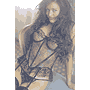 Lace-Trimmed-Basque - C7066 - Fine lace trimmed Basque with blue floral design on a fine net boned and under wired front, with ...
